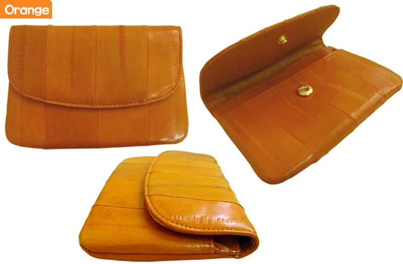 new genuine eel skin leather coin purse wallet